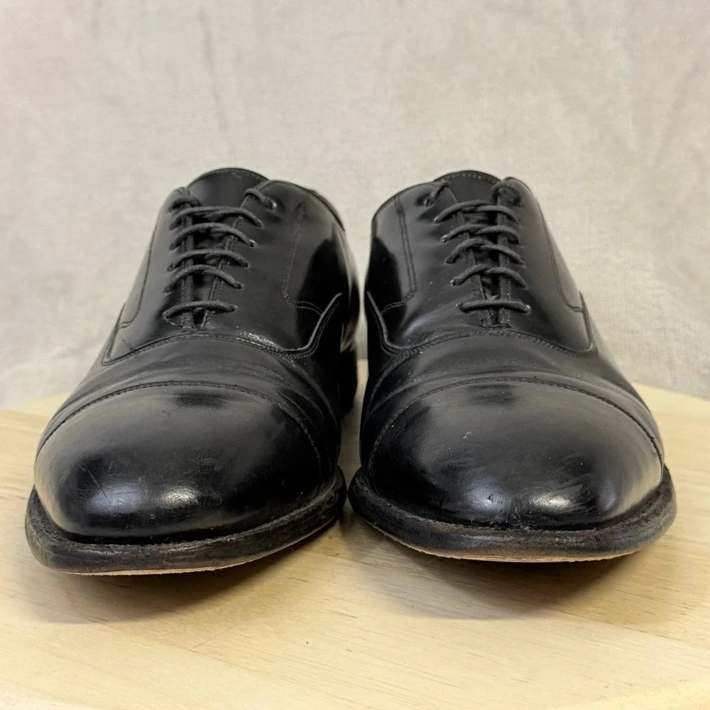 Johnston & Murphy Optima Mens Black Leather Cap Toe Oxford Shoes 10.5 E 22-2981